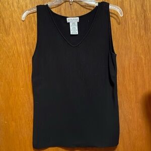 Black V-Neck Sleeveless Top Size Medium